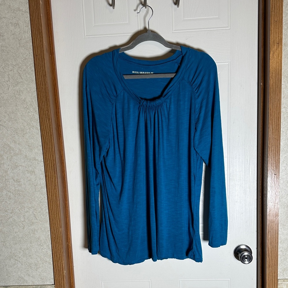 Bit & Bridle Teal Long Sleeve Women's Top